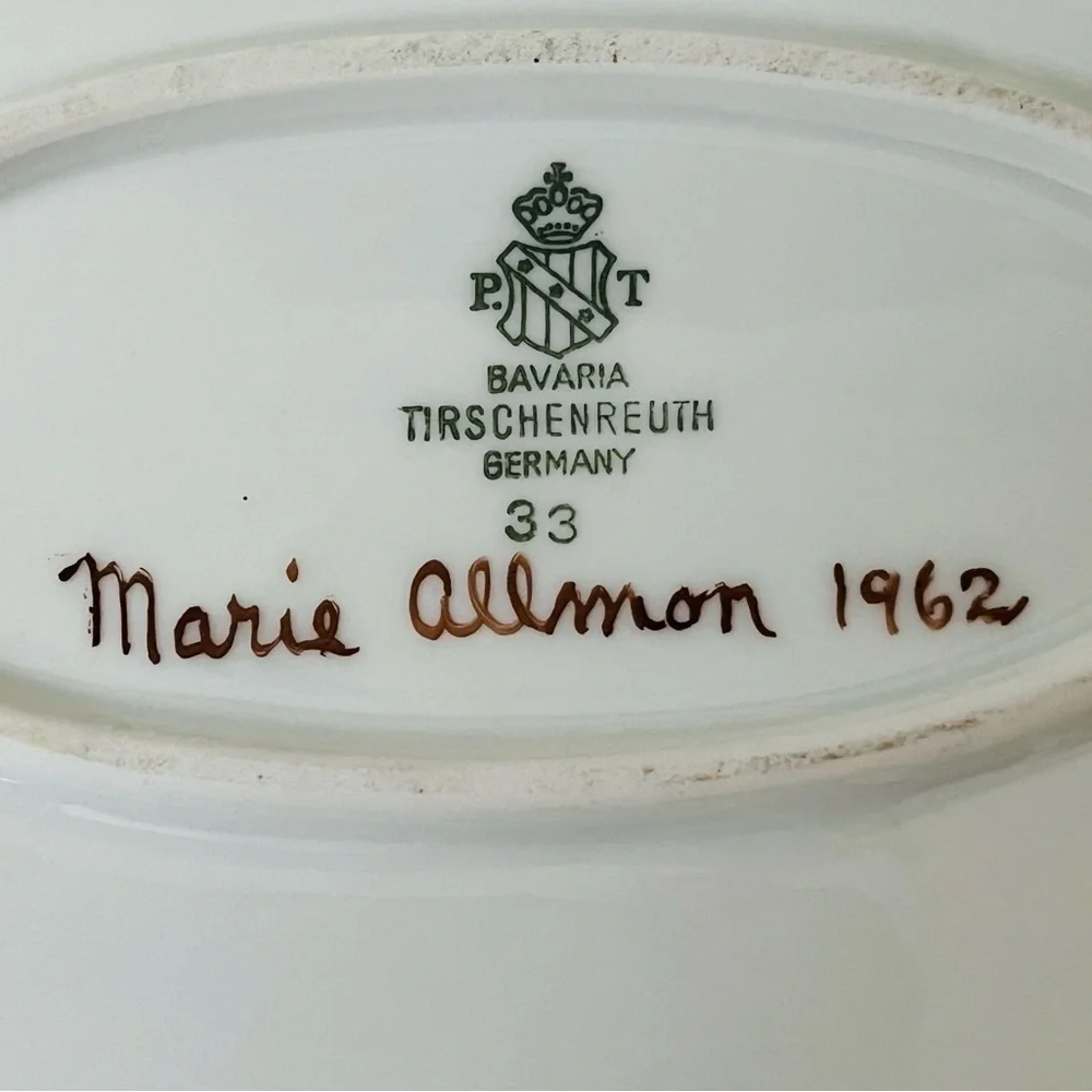 Antique Tirschenreuth Germany 1962 Hand Painted Tray